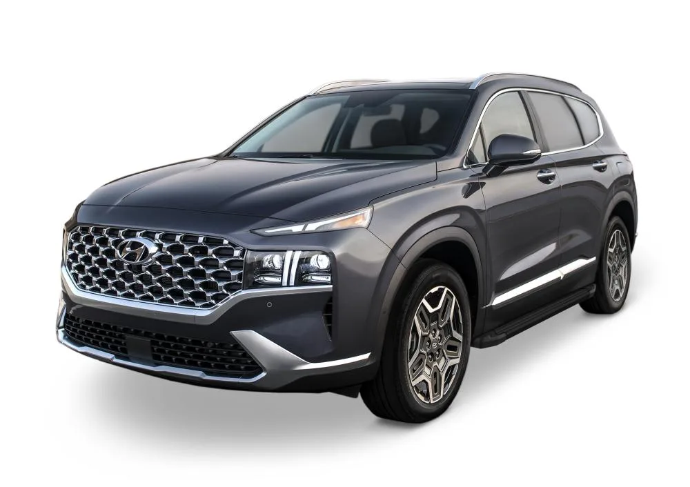 Порог-площадка "Black" F180ALB + комплект крепежа, RIVAL, Hyundai Santa Fe 2021-