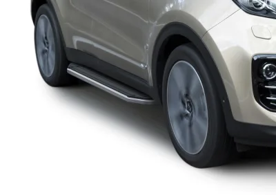 Порог-площадка "Premium" A173ALP + комплект крепежа, RIVAL, Hyundai Tucson 2015-2018-2021/Kia Sportage 2016-2022