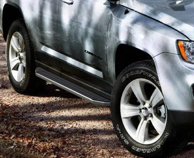 Порог-площадка "Premium" A173ALP + комплект крепежа, RIVAL, Jeep Compass 2010-2013-2015