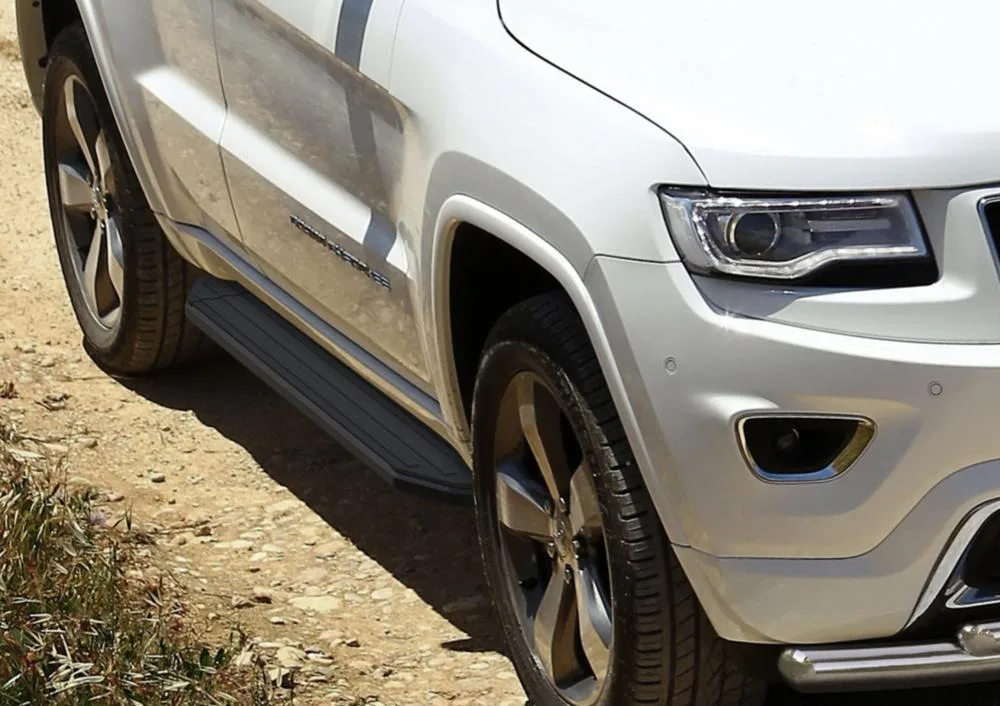Порог-площадка "Premium-Black" A160ALB + комплект крепежа, RIVAL, Jeep Grand Cherokee 2010-2013-2018-