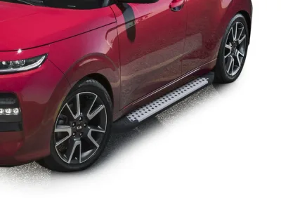 Порог-площадка "Bmw-Style" D180AL + комплект крепежа, RIVAL, Kia Soul 2019-, Kia Seltos 2019-