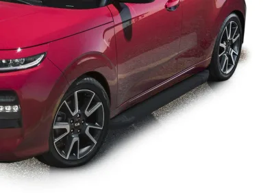 Порог-площадка "Black" F180ALB + комплект крепежа, RIVAL, Kia Soul 2019-, Kia Seltos 2019-