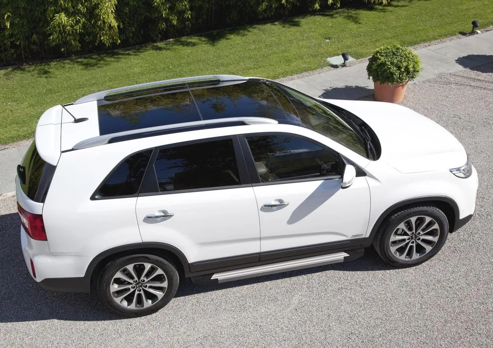 Порог-площадка "Silver" F173AL + комплект крепежа, RIVAL, Kia Sorento 2012-