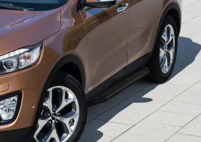 Порог-площадка "Premium-Black" A180ALB + комплект крепежа, RIVAL, Kia Sorento Prime 2015-2017