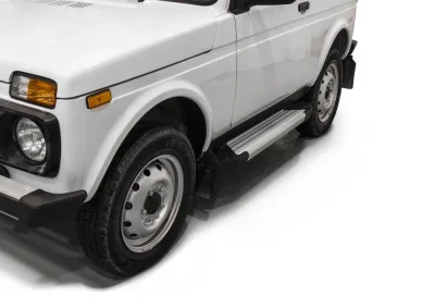 Порог-площадка "Silver" F128AL + комплект крепежа, RIVAL, Lada 4x4 1993-