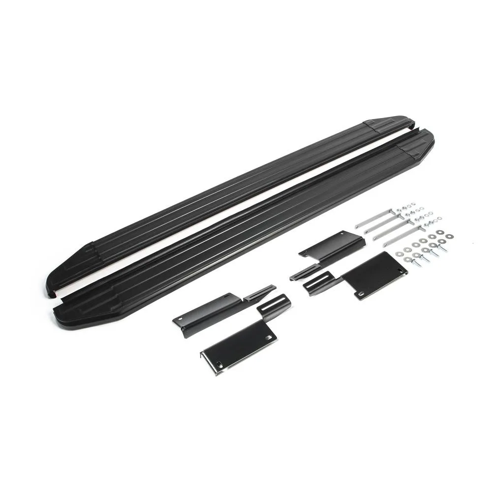 Порог-площадка "Premium-Black" A180ALB + комплект крепежа, RIVAL, Lada 4x4 5D1993-/Lada 4x4 Urban 5D