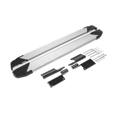Порог-площадка "Silver" F180AL + комплект крепежа, RIVAL, Lada 4x4 5D1993-/Lada 4x4 Urban 5D 2016-