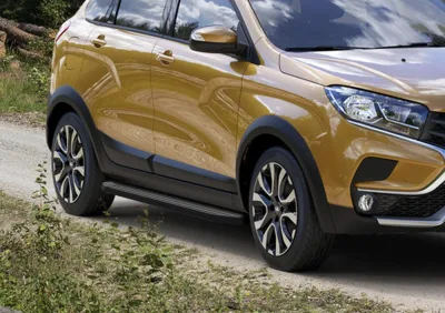 Порог-площадка "Premium-Black" A173ALB + комплект крепежа, RIVAL, Lada XRay Cross 2018-