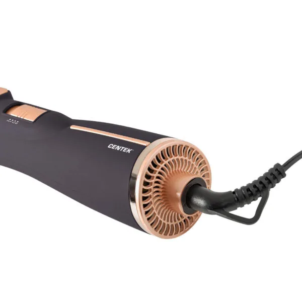 Фен-щетка Centek CT-2061 (золото/чёрный) 1200 Вт, АВТОВРАЩЕНИЕ, 2 скорости, 2 режима