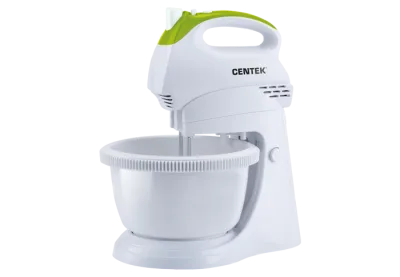 Миксер с чашей Centek CT-1119 (бел/зел) 350Вт, 2.5л, 5 скоростей+турбо, взбивание/замешивание