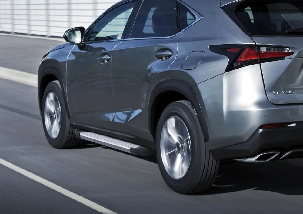 Порог-площадка "Silver" F173AL + комплект крепежа, RIVAL, Lexus NX 2014-2017