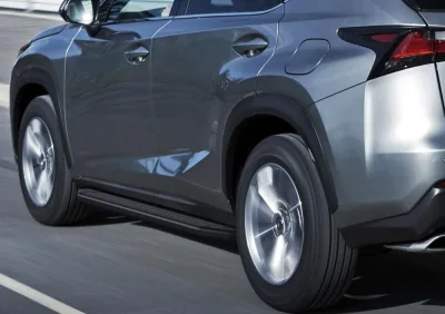 Порог-площадка "Premium-Black" A173ALB + комплект крепежа, RIVAL, Lexus NX 2014-2017