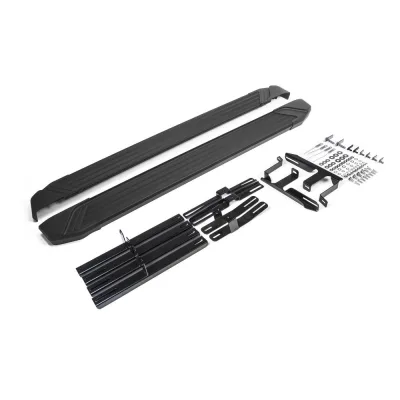 Порог-площадка "Black" F160ALB + комплект крепежа, RIVAL, Lifan X60 2012-2016