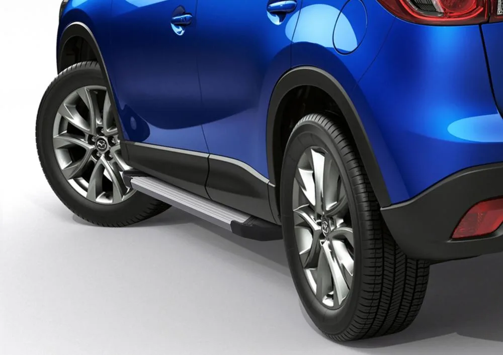 Порог-площадка "Silver" F173AL + комплект крепежа, RIVAL, Mazda CX-5 2011-2015-2017