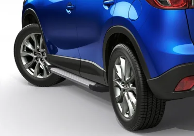 Порог-площадка "Silver" F173AL + комплект крепежа, RIVAL, Mazda CX-5 2011-2015-2017