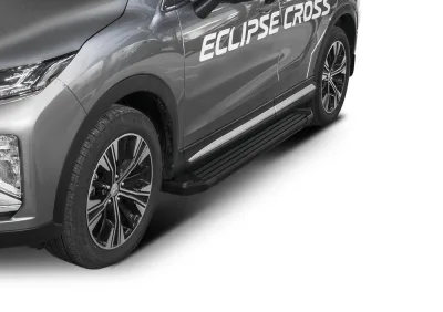 Порог-площадка "Black" F180ALB + комплект крепежа, RIVAL, Mitsubishi Eclipse Cross 2018-