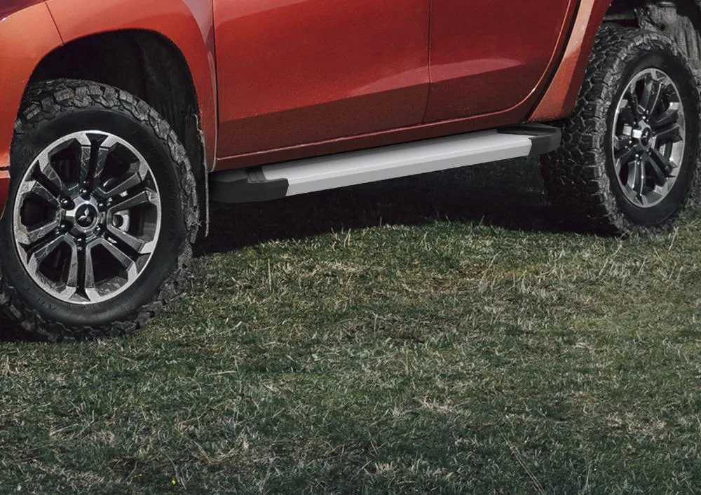 Порог-площадка "Silver" F193AL + комплект крепежа, RIVAL, Mitsubishi L200 2006-2015-2019-