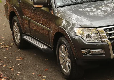Порог-площадка "Bmw-Style" D173AL + комплект крепежа, RIVAL, Mitsubishi Pajero IV 2006-2011-2014-