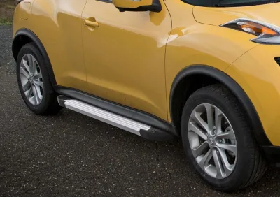 Порог-площадка "Silver" F173AL + комплкет крепежа, RIVAL, Nissan Juke 2010-2014-2016, FWD