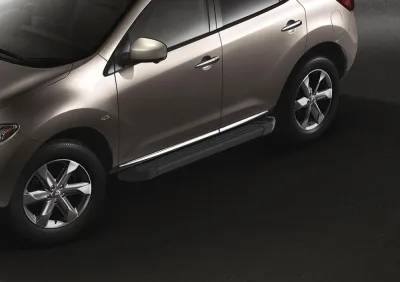 Порог-площадка "Black" F173ALB + комплект крепежа, RIVAL, Nissan Murano 2009-2016