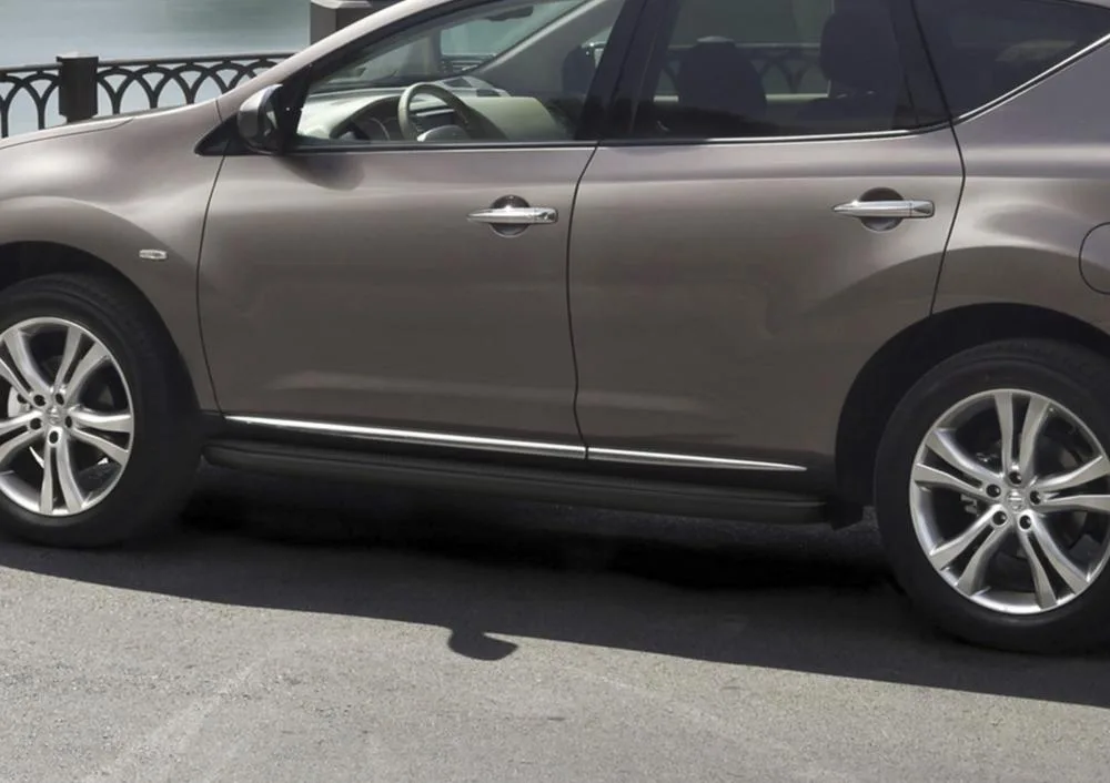 Порог-площадка "Premium-Black" A173ALB + комплект крепежа, RIVAL, Nissan Murano 2009-2016