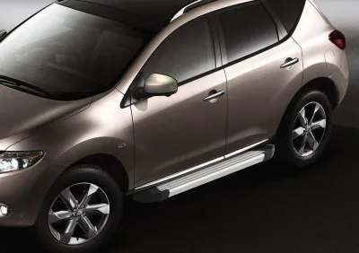Порог-площадка "Silver" F173AL + комплект крепежа, RIVAL, Nissan Murano 2009-2016