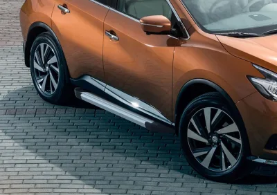 Порог-площадка "Silver" F180AL + комплект крепежа, RIVAL, Nissan Murano 2016-