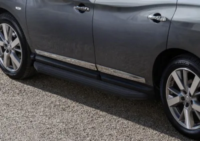 Порог-площадка "Premium-Black" A193ALB + комплект крепежа, RIVAL, Nissan Pathfinder 2014-2017