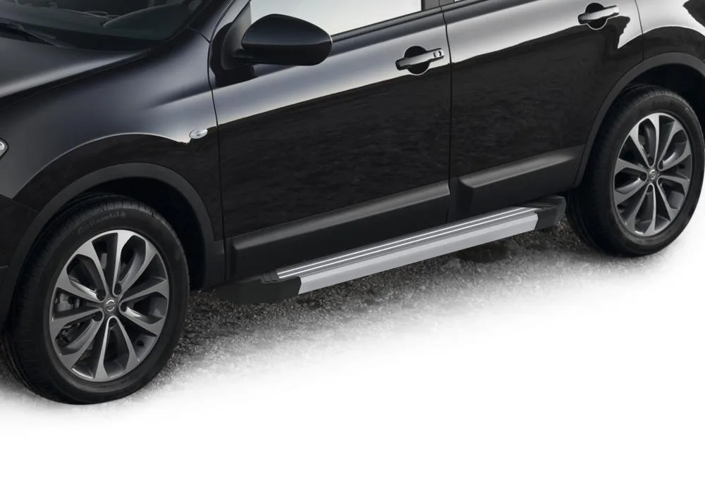 Порог-площадка "Silver" F173AL + комплект крепежа, RIVAL, Nissan X-Trail 2007-2011-2015/Nissan Qashqai 2007-