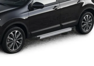 Порог-площадка "Silver" F173AL + комплект крепежа, RIVAL, Nissan X-Trail 2007-2011-2015/Nissan Qashqai 2007-