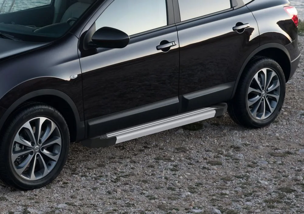 Порог-площадка "Silver" F173AL + комплект крепежа, RIVAL, Nissan Qashqai 2013-/Nissan X-Trail 2015-