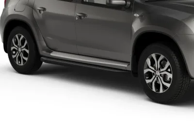 Порог-площадка "Premium-Black" A173ALB + комплект крепежа, Renault Duster 2011-2015-2021-/ Nissan Terrano 2014-/Renault Arkana 2019-/Renault Kaptur