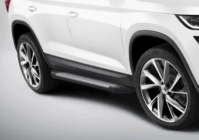 Порог-площадка "Bmw-Style" D180AL + комплект крепежа, RIVAL, Skoda Kodiaq 2017-