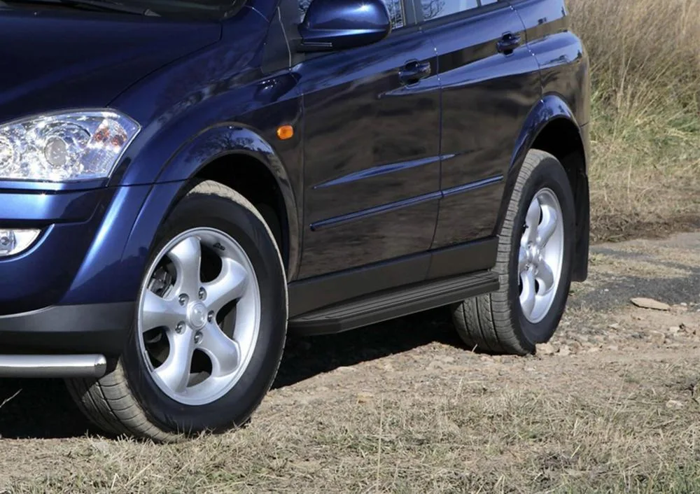 Порог-площадка "Premium-Black" A173ALB + комплект крепежа, RIVAL, Ssang Yong Kyron 2007-