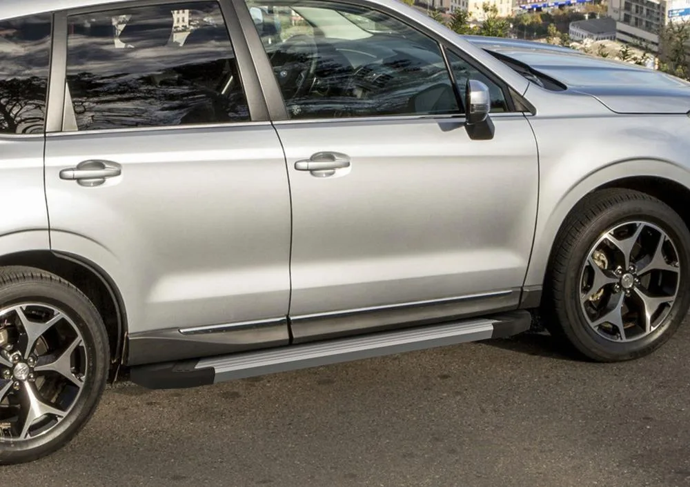 Порог-площадка "Silver" F173AL + комплект крепежа, RIVAL, Subaru Forester 2013-2015-