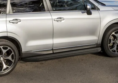 Порог-площадка "Premium-Black" A173ALB + комплект крепежа, RIVAL, Subaru Forester 2013-2015-