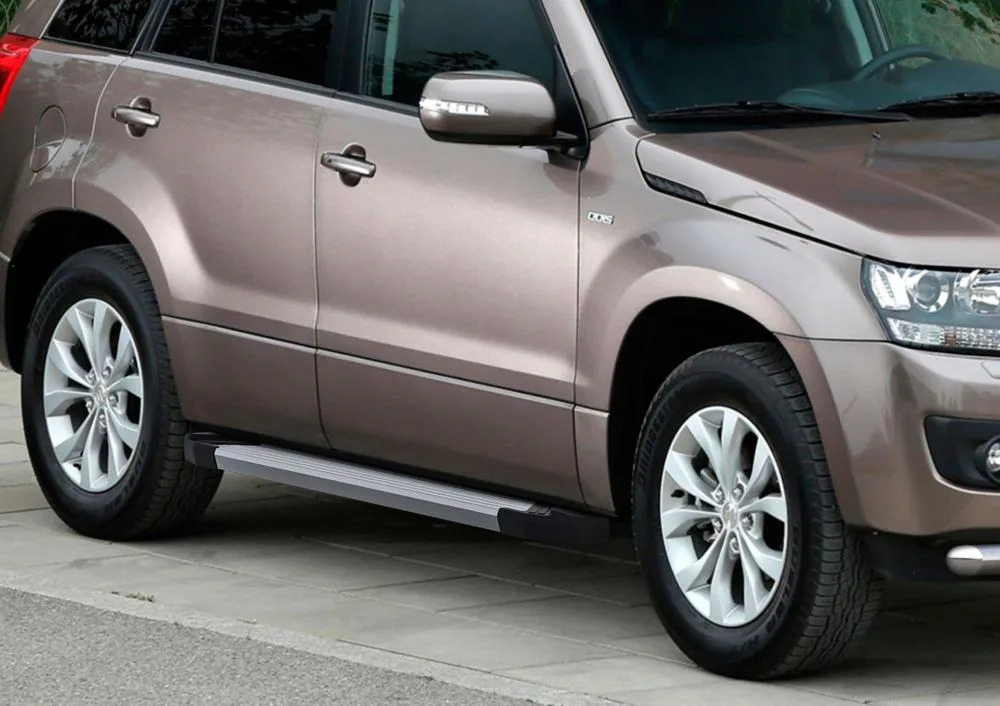 Порог-площадка "Silver" F173AL + комплект крепежа, RIVAL, Suzuki Grand Vitara 2005-2008-2012-2016