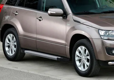 Порог-площадка "Silver" F173AL + комплект крепежа, RIVAL, Suzuki Grand Vitara 2005-2008-2012-2016