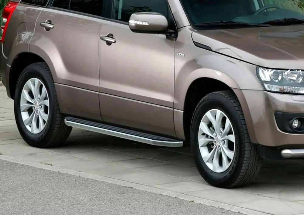 Порог-площадка "Premium" A173ALP + комплект крепежа, RIVAL, Suzuki Grand Vitara 2005-2008-2012-2016