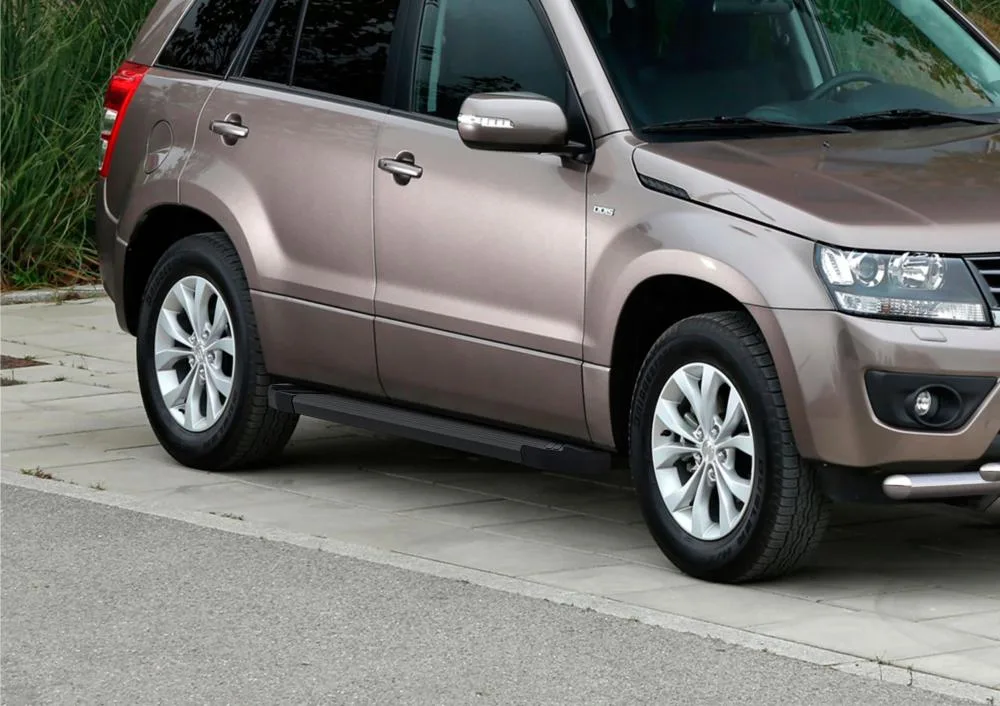 Порог-площадка "Silver" F173ALB + комплект крепежа, RIVAL, Suzuki Grand Vitara 2005-2008-2012-2016