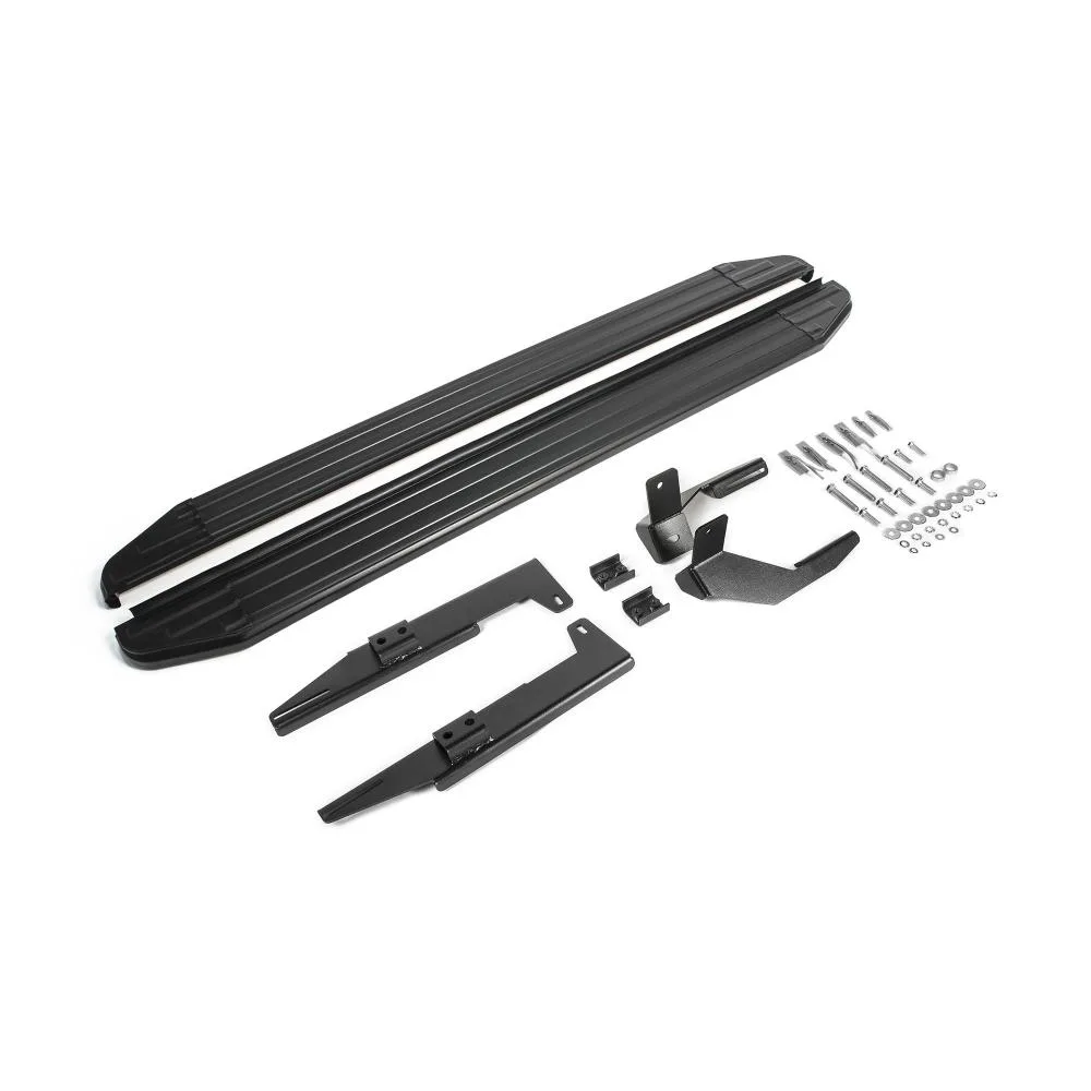 Порог-площадка "Premium-Black" A173ALB + комплект крепежа, RIVAL, Suzuki SX4 2015-