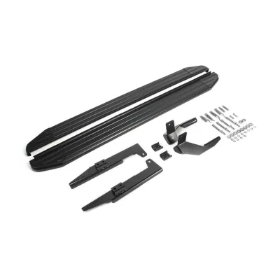 Порог-площадка "Premium-Black" A173ALB + комплект крепежа, RIVAL, Suzuki SX4 2015-