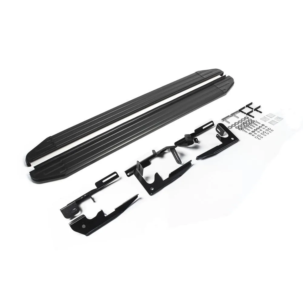 Порог-площадка "Premium-Black" A180ALB + комплект крепежа, RIVAL, Toyota Highlander 2007-2010-2014