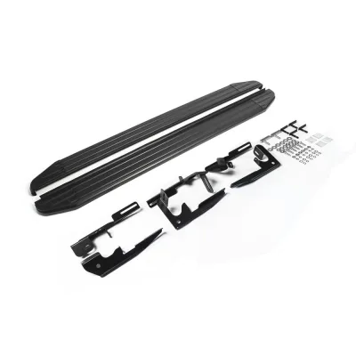 Порог-площадка "Premium-Black" A180ALB + комплект крепежа, RIVAL, Toyota Highlander 2007-2010-2014
