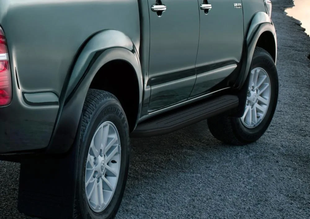 Порог-площадка "Premium-Black" A193ALB + комплект крепежа, RIVAL, Toyota Hilux 2005-2011-2015
