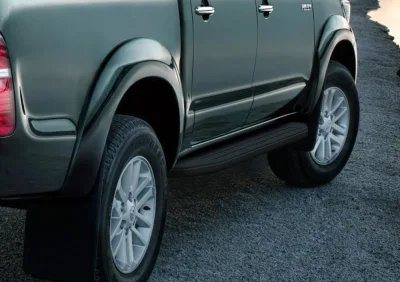 Порог-площадка "Premium-Black" A193ALB + комплект крепежа, RIVAL, Toyota Hilux 2005-2011-2015
