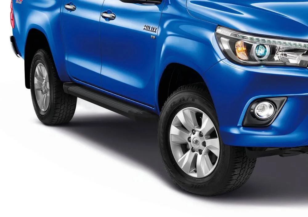 Порог-площадка "Black" F193ALB + комплект крепежа, RIVAL, Toyota Hilux 2015-