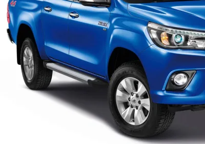 Порог-площадка "Silver" F193AL + комплект крепежа, RIVAL, Toyota Hilux 2015-