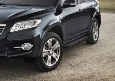 Порог-площадка "Premium-Black" A160ALB + комплект крепежа, RIVAL, Toyota Rav 4 2006-2010-2013