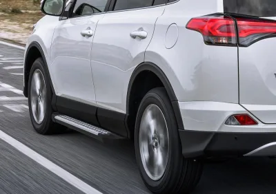Порог-площадка "Bmw-Style" D173AL + комплект крепежа, RIVAL, Toyota Rav 4 2015-/Toyota Rav 4 2013-2015